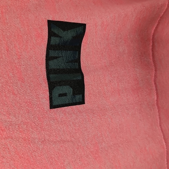 PINK Victoria's Secret Coral Sweatshirt with Black Logo - Picture 2 of 6